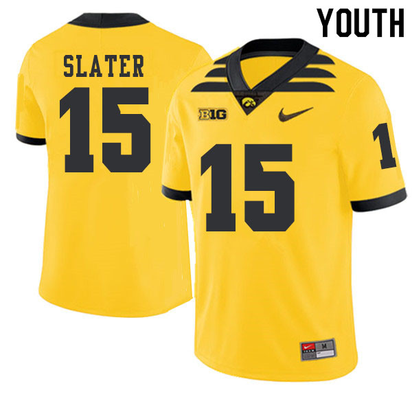 2019 Youth #15 Duke Slater Iowa Hawkeyes College Football Alternate Jerseys Sale-Gold